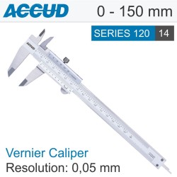 VERNIER CALIPER 150MM 0.05MM ACC. DIN862 0.05MM GRAD. S/STEEL