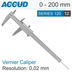 VERNIER CALIPER 200MM 0.03MM ACC. DIN862 0.02MM GRAD. S/STEEL