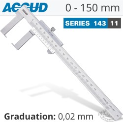 VERNIER CALIPER 150MM 0.04MM ACC. OUTSIDE NECK 0.02MM GRAD. S/STEEL