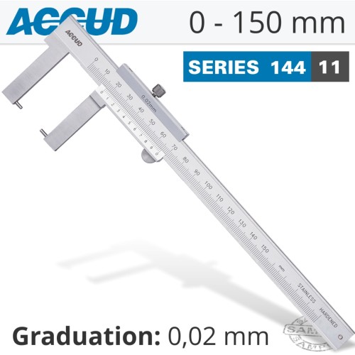 VERNIER CALIPER 150MM 0.04MM ACC. OUTSIDE POINT 0.02MM GRAD. S/STEEL