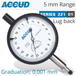 DIAL INDICATOR 5MM 0.001MM GRAD. LUG&FLAT BACK