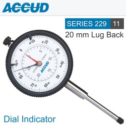 DIAL INDICATOR 20MM 0.01MM GRAD. LUG&FLAT BACK