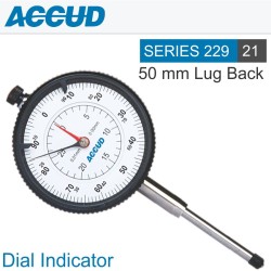 DIAL INDICATOR 50MM 0.01MM GRAD. LUG&FLAT BACK