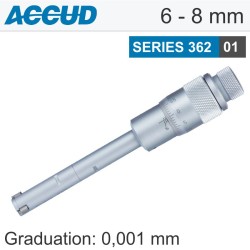 3 POINTS INSIDE MICROMETER 6-8MM 0.004MM ACC. 0.001MM GRAD.