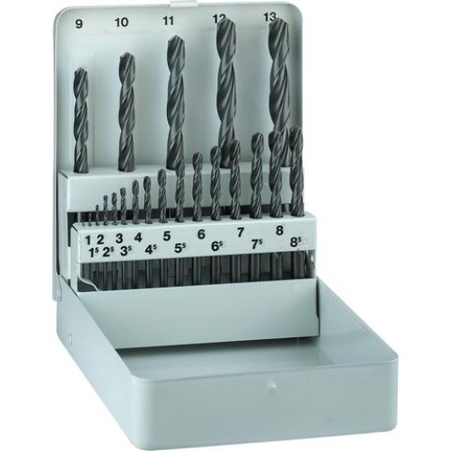 HSS SPRINT DRILL BIT SET 21 PIECE 1-8MM X 0.5 + 9-13MM X 1.0 IN METAL