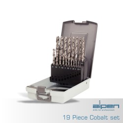 HSS COBALT DRILL BIT SET 19 PIECE 1.0-10.0MM X 0.5MM IN PLASTC CASE