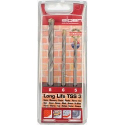 MASONRY DRILL BIT SET 3 PIECE LONG LIFE 5 6 8