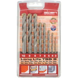 MASONRY DRILL BIT SET 8 PIECE LONG LIFE 3-10MM