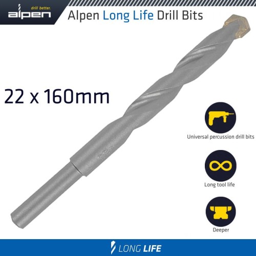 MASONRY DRILL BIT LONG LIFE 22 X 160MM