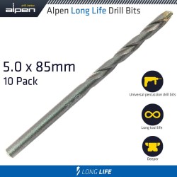 MASONRY DRILL BIT LONG LIFE 5 X 85MM 10 PACK