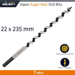 WOOD AUGER DRILL BIT 22 X 235MM