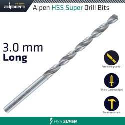 HSS SUPER DRILL BIT LONG 3 X 100MM  POUCH