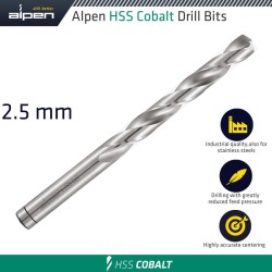 HSS COBALT BULK DIN 338 RN 2.5MM