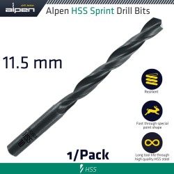 HSS SPRINT DRILL BIT 11.5MM 1/PACK