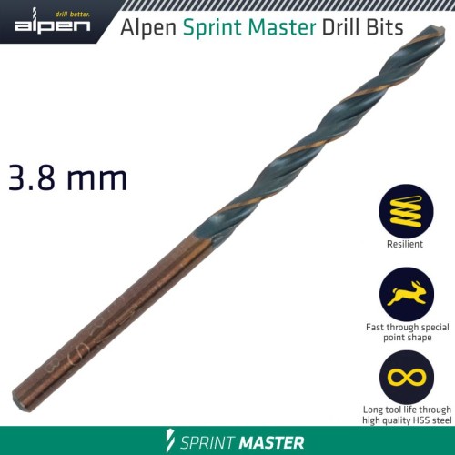 ALPEN SPRINT MASTER 3.8MM DIN 338 1/PACK