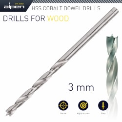 HSS COBALT WOOD DRILL BIT 3MM