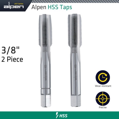 HSS HAND TAP SET IMPERIAL  G 3/8" POUCHED