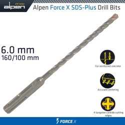 FORCE X 6.0 X 160/100 SDS-PLUS DRILL BIT X4 CUTTING EDGES - BULK