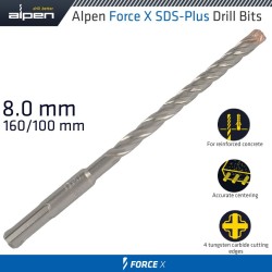 FORCE X 8.0 X 160/100 SDS-PLUS DRILL BIT X4 CUTTING EDGES - BULK