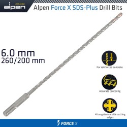 FORCE X 6.0 X 260/200 SDS-PLUS DRILL BIT X4 CUTTING EDGES - BULK