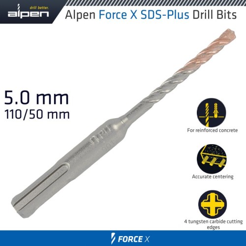 FORCE X 5.0 X 110/050 SDS-PLUS DRILL BIT X4 CUTTING EDGES