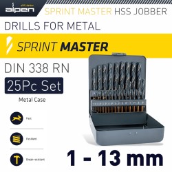 ALPEN SPRINT MASTER 25 PCS SET KM25 1 - 13 X 0.5MM METAL CASE