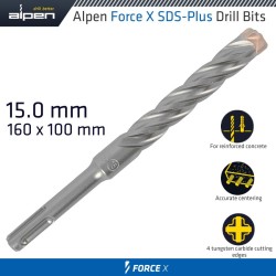 FORCE X 15.0 X160/100  SDS-PLUS DRILL BIT X4 CUTTING EDGES