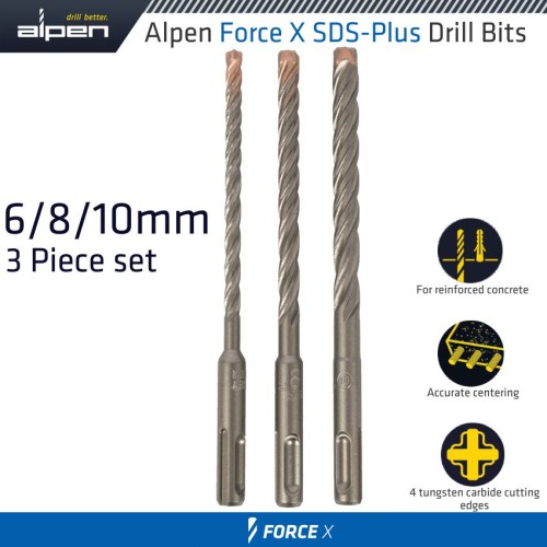 FORCE X SDS SET 3 PCS 6/8/10 MM X 160