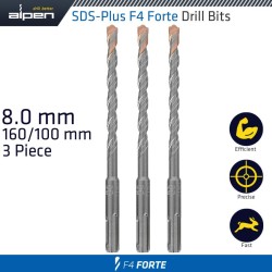 SDS PLUS F4 BIT 8MM X 160 X 100 X 3 PCS DRILL HAMMER