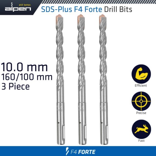 SDS PLUS F4 BIT 10MM X 160 X 100 X 3 PCS DRILL HAMMER