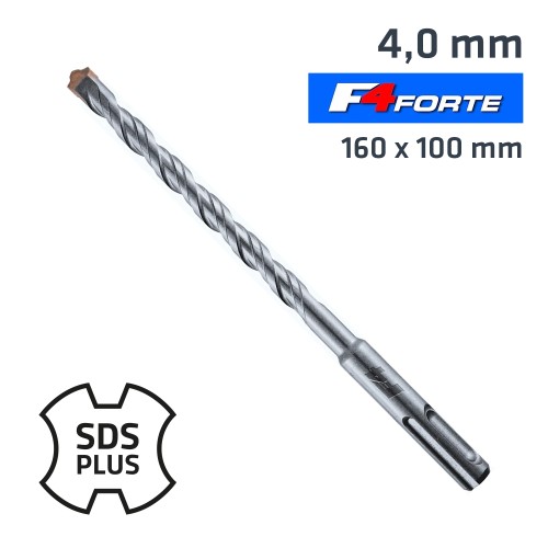 SDS PLUS HAMMER F4 DRILL BIT 160 X 100 4MM