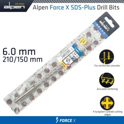 FORCE X 6.0 X 210/150 SDS-PLUS DRILL BIT X4 CUTTING EDGES