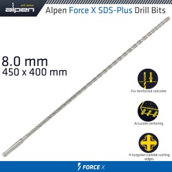 FORCE X 8.0 X 450/400 SDS-PLUS DRILL BIT X4 CUTTING EDGES