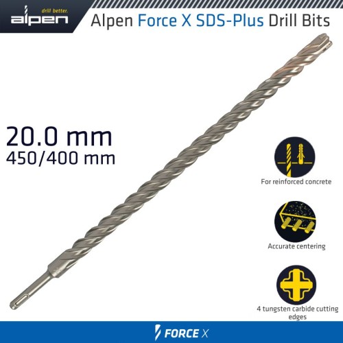 FORCE X 20.0 X 450/400  SDS-PLUS DRILL BIT X4 CUTTING EDGES