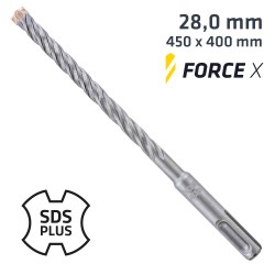 FORCE X 28.0 X 450/400  SDS-PLUS DRILL BIT X4 CUTTING EDGES