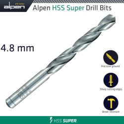 HSS SUPER DRILL BIT 4.8MM BULK