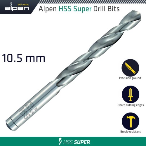 HSS SUPER DRILL BIT 10.5MM BULK