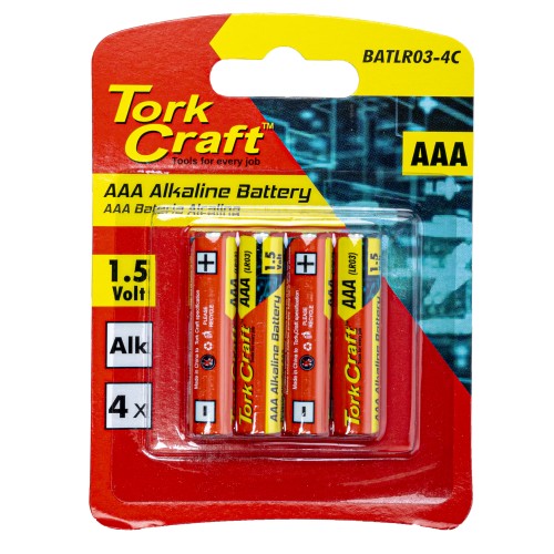 BATTERY AAA 1.5V 4 PACK CARDED ALKALINE