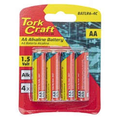 BATTERY AA 1.5V 4 PACK CARDED ALKALINE