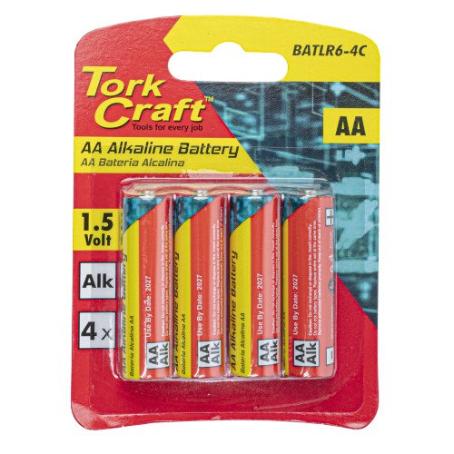 BATTERY AA 1.5V 4 PACK CARDED ALKALINE