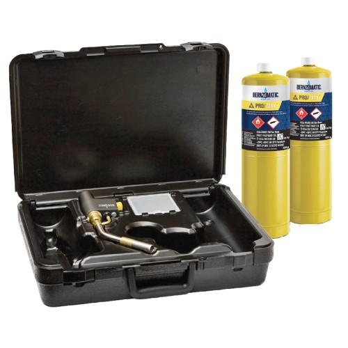 379726 BERNZOMATIC MAX HEAT TORCH KIT WITH 2 PRO MAX CYLINDERS BMC