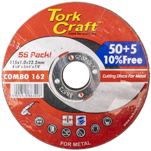 50 + 5 FREE CUTTING DISC METAL 115 X 1.0 X 22.2 MM