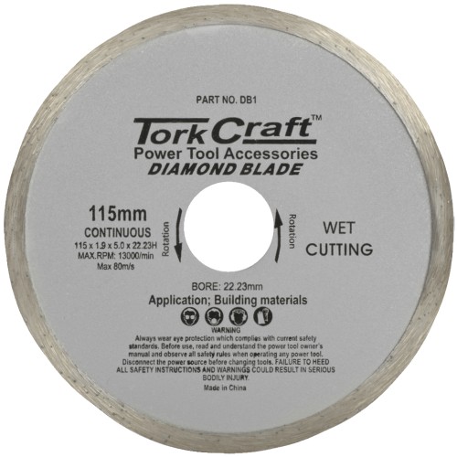 DIAMOND BLADE CONTINUOUS RIM 115MM