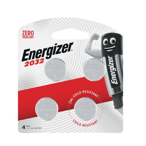 ENERGIZER 2032 3V LITHIUM COIN BATTERY 4 PACK (MOQ X12)