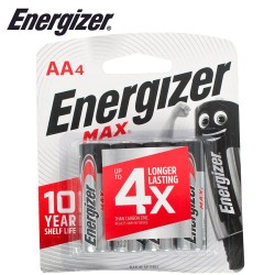 ENERGIZER MAX AA - 4 PACK (MOQ 12)