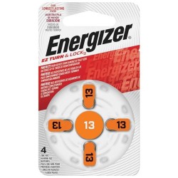 ENERGIZER HEARING AID BATTERY AZ13 ORANGE 4 PACK (MOQ 6)