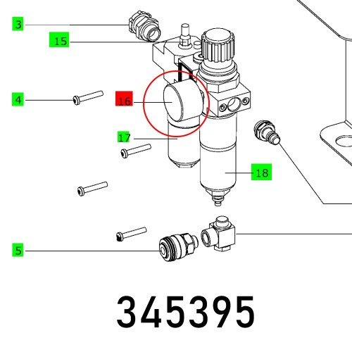 PRESSURE GAUGE MA-40-16-1/8
