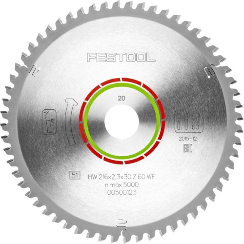 FESTOOL SPECIAL SAW BLADE 216X2,3X30 WZ/FA60 500123