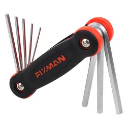 FIXMAN HEX KEY WRENCH SET 9PCE (H5/64-H3/32-H1/8-H9/64-H5/32-H3/16-H7/