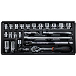 FIXMAN TRAY 24 PIECE 3/8" DRIVE SOCKETS AND ACCESSORIES